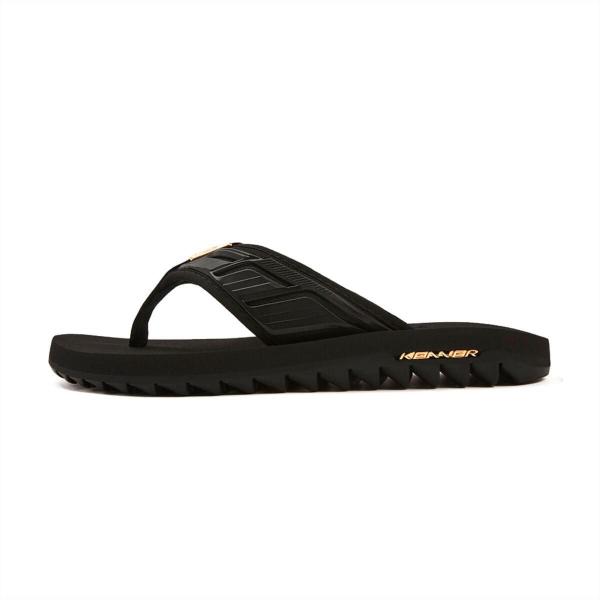 Imagem de Chinelo Kenner Kivah Full Force Preto Gold Original Sandália Masculina Macia Confortável Antiderrapante Tratorado