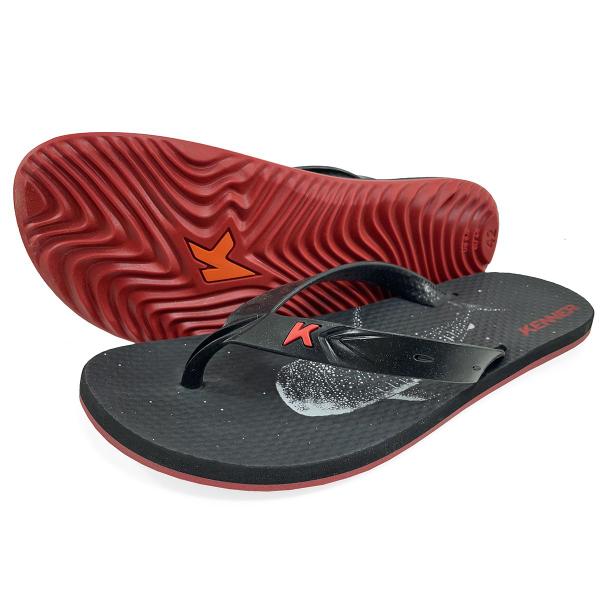 Imagem de Chinelo Kenner New Summer Whale Shark - Preto e Vermelho