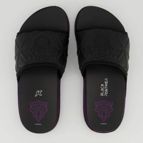 Imagem de Chinelo Kenner Slide Go Pantera Negra Preto e Roxo