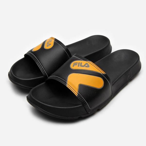 Imagem de Chinelo Slide Fila F-Beach Masculino - Preto e Amarelo