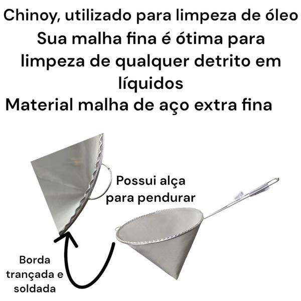 Imagem de Chinoy 20cm peneira para limpar o óleo peneira conica 143/20