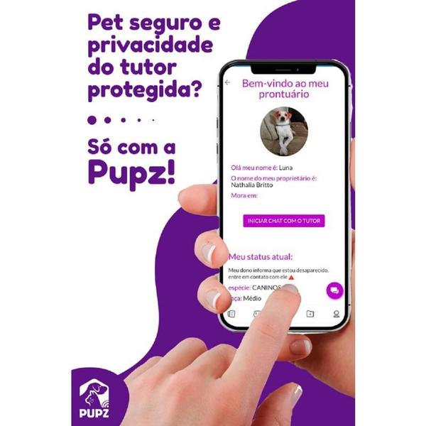 Imagem de Chip Tag de Identificação e Localização para Pet Cão, Gato e Anilha para Aves Pupz Nfc Qr Code