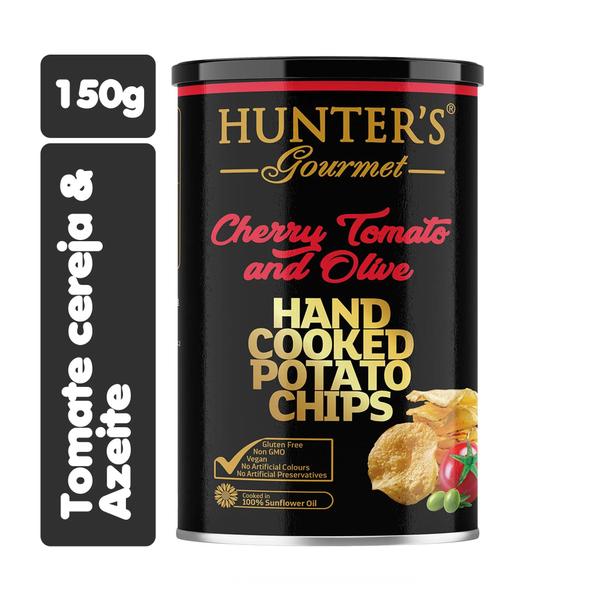 Chips Batata Tomate Cereja Azeitonas Hunter's Gourmet 150g - Hunter Food's Imagem de Chips Batata Tomate Cereja Azeitonas Hunter's Gourmet 150g