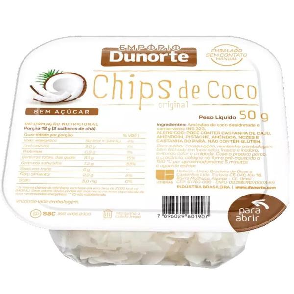 Imagem de Chips de Coco Pote 50g - Dunorte