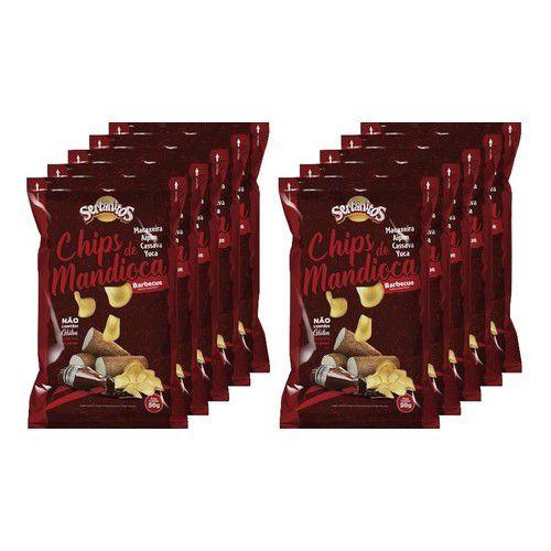 Chips De Mandioca Barbecue 50g Sertanitos - 10 Unidades Imagem de Chips De Mandioca Barbecue 50g Sertanitos - 10 Unidades