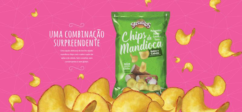 Imagem de Chips De Mandioca Salsa Cebola 50g Sertanitos - 5 Unidades