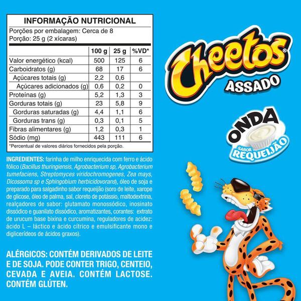 Chips De Milho Cheetos Assado Onda Sabor Requeijao 190G Imagem de Chips De Milho Cheetos Assado Onda Sabor Requeijao 190G