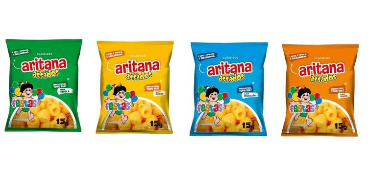 Chips De Milho Sabor Variado 15G Aritana Festa Kit 100Un Imagem de Chips De Milho Sabor Variado 15G Aritana Festa Kit 100Un