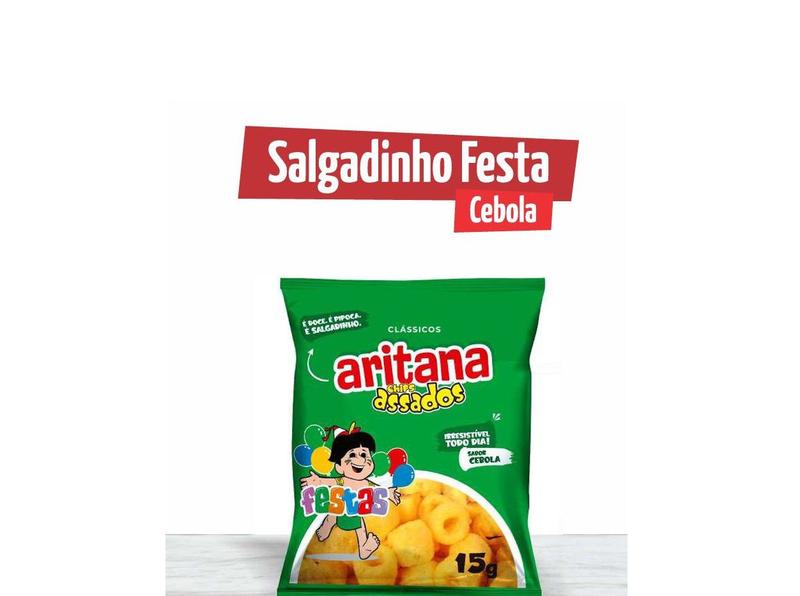 Imagem de Chips de milho Sabor variado 15g Aritana Festa kit 125un