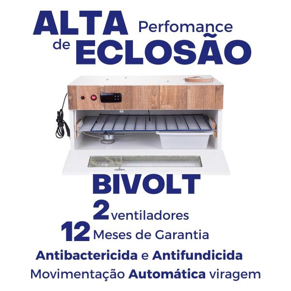 Imagem de Chocadeira Automática Elétrica ALTA PERFORMANCE 55 OVOS PID com "2 ventiladores" Bivolt 110-220 Volts e ovoscópio 