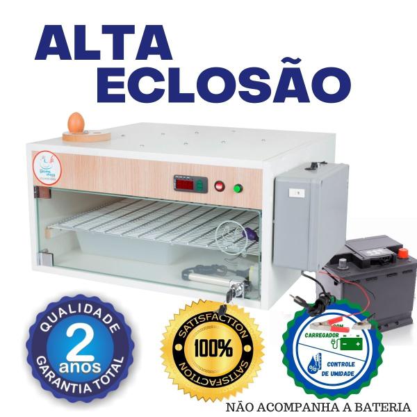 Imagem de Chocadeira Elétrica ALTA ECLOSÃO Automática 120 ovos Trivolt carregador embutido Controlador de Temperatura e Umidade PID 4 ventiladores e ovoscópio