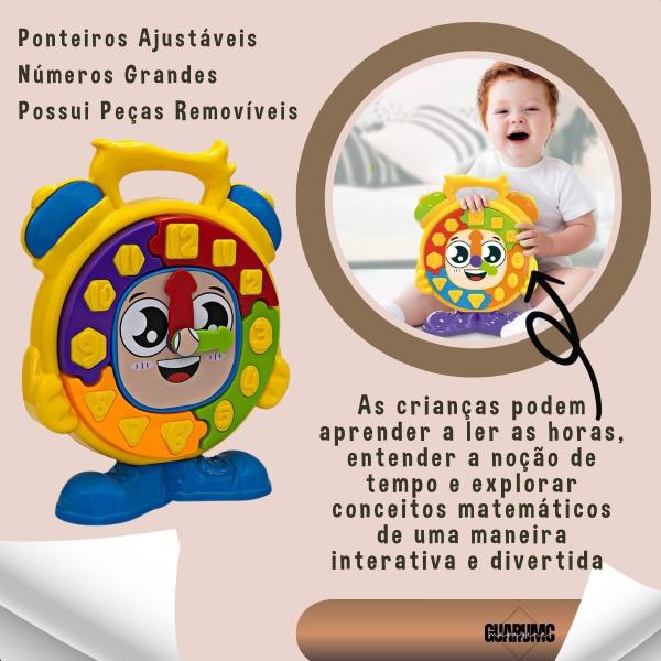 Imagem de Chocalho Bolinha Barulho Suave Relógio Didático Montar Brinquedos Coloridos Infantil Bebê JP BRINK