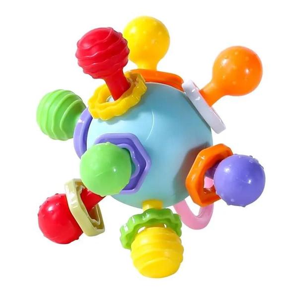 Imagem de Chocalho de Silicone Manhattan - Bola Redonda para Bebês - Brinquedo Calmante para Dentes