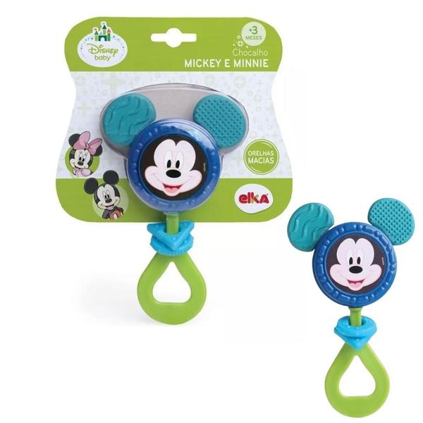 Imagem de Chocalho e Mordedor Disney Baby Mickey Barulho Suave - Elka