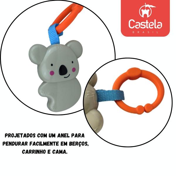 Imagem de Chocalho Infantil Animal Coala Mordedor Bebe Livre BPA Castela