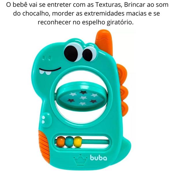 Imagem de Chocalho Infantil Com Espelhinho Interativo Bebê Dino 17869 - Buba