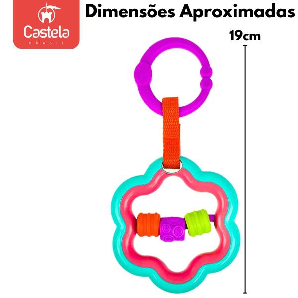 Imagem de Chocalho Interativo Infantil Flor Bebe Divertido Não Toxico Castela