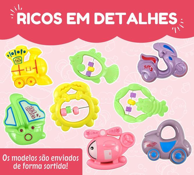 Imagem de Chocalho Mordedor Bebê Brinquedo Kit 3 Meses Infantil Baby