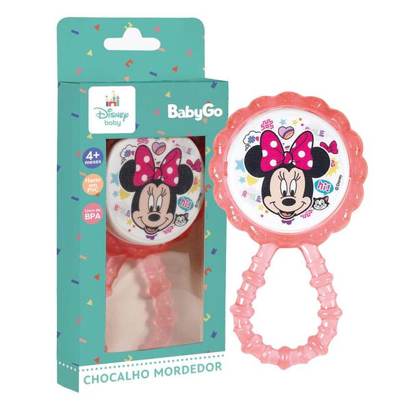 Imagem de Chocalho Mordedor Para Bebe Macio Flexível Minnie Disney