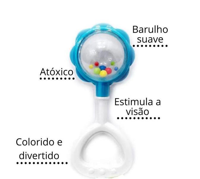 Imagem de Chocalho Para Bebês Com Barulhinho Bola De Cristal Azul