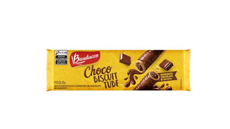 Choco Biscuit Tubet Wafer Bauducco 80 Gramas Imagem de Choco Biscuit Tubet Wafer Bauducco 80 Gramas