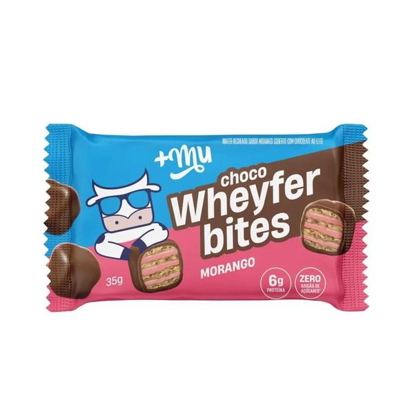 Imagem de Choco wheyfer bites sabor morango 35g - display 12unid 420gr + mu - +Mu