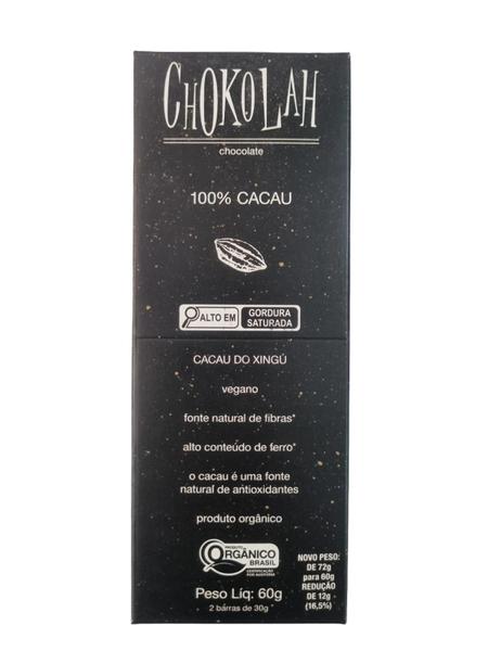 Imagem de Chocolate 100% Cacau Zero Açúcar Orgânico Chokolah 60G