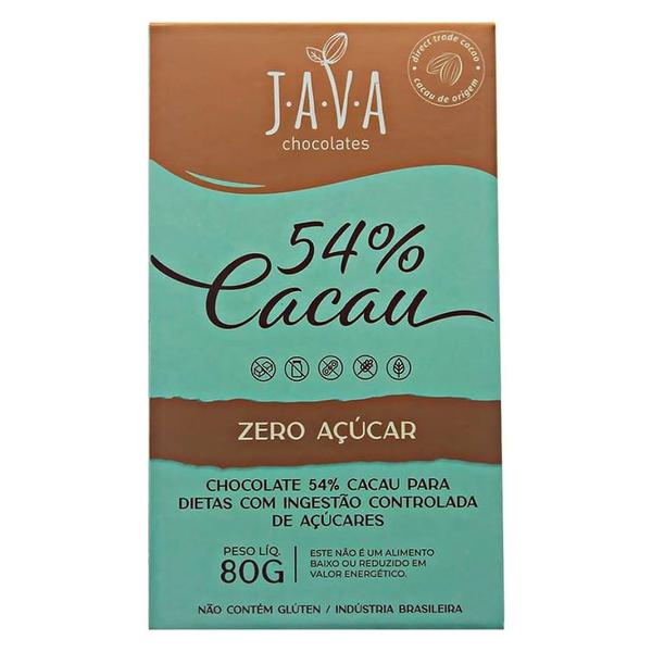 Imagem de Chocolate 54% Cacau Sem Açúcar Java 80g