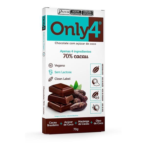 Chocolate 70% Cacau Only4 80g - Only 4 Imagem de Chocolate 70% Cacau Only4 80g