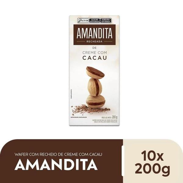 Chocolate Amandita Creme De Cacau Lacta Kit 10Un De 200G Imagem de Chocolate Amandita Creme De Cacau Lacta Kit 10Un De 200G
