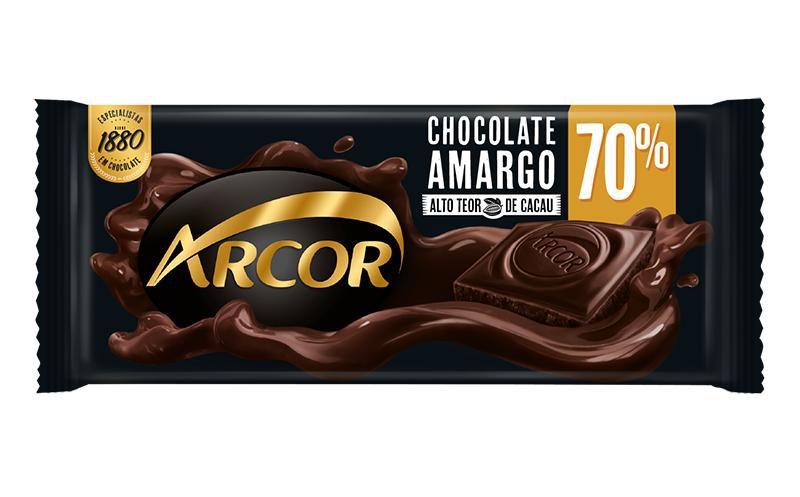 Chocolate Amargo 70% Cacau Arcor 80g Imagem de Chocolate Amargo 70% Cacau Arcor 80g