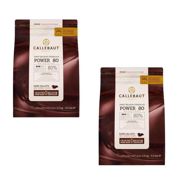 Imagem de Chocolate Amargo Power 80 Callebaut 80% 2,5Kg- 2 Pacotes