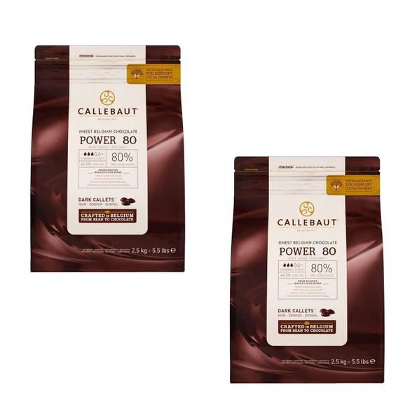 Imagem de Chocolate Amargo Power 80 Callebaut 80% 2,5kg- 2 Pacotes