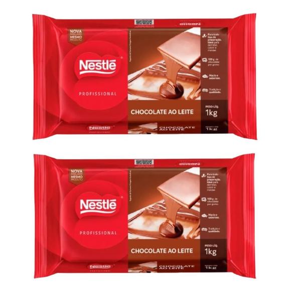 CHOCOLATE AO LEITE 1KG NESTLÉ 1kg - Total 2kg - NESTLE Imagem de CHOCOLATE AO LEITE 1KG NESTLÉ 1kg - Total 2kg
