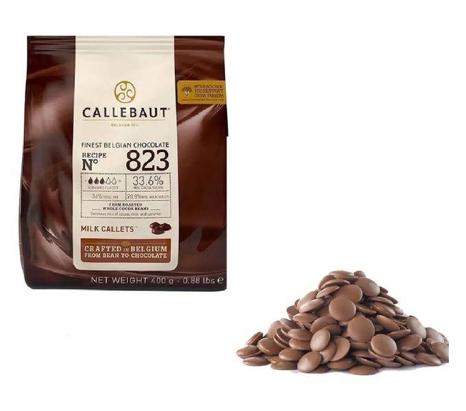 Chocolate Ao Leite Belga 823 33,6% Cacau Callebaut 400g Imagem de Chocolate Ao Leite Belga 823 33,6% Cacau Callebaut 400g