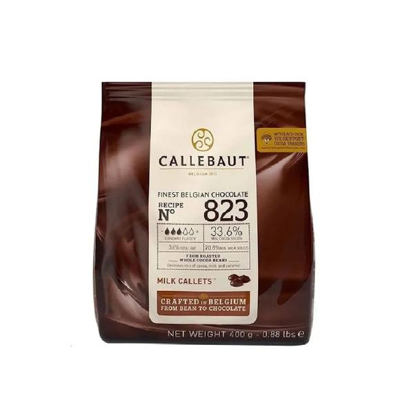 Chocolate Ao Leite Belga 823 33,6% Cacau Callebaut 400g Imagem de Chocolate Ao Leite Belga 823 33,6% Cacau Callebaut 400g