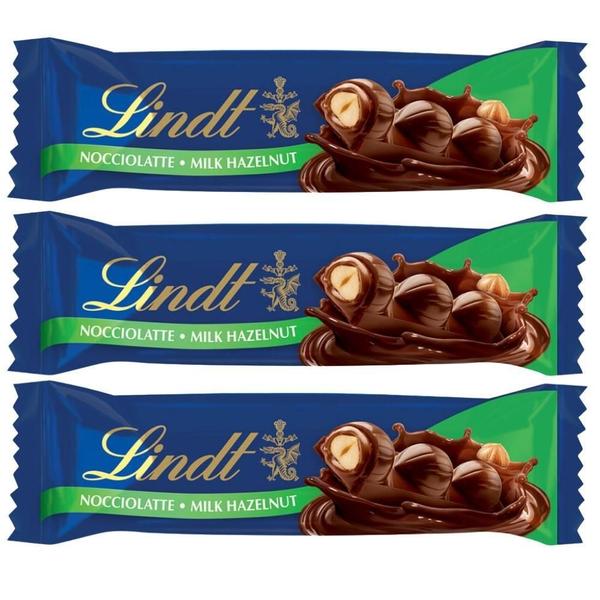Chocolate, Ao Leite Com Avelã Lindt Barra, 3 Barrinhas 35G Imagem de Chocolate, Ao Leite Com Avelã Lindt Barra, 3 Barrinhas 35G