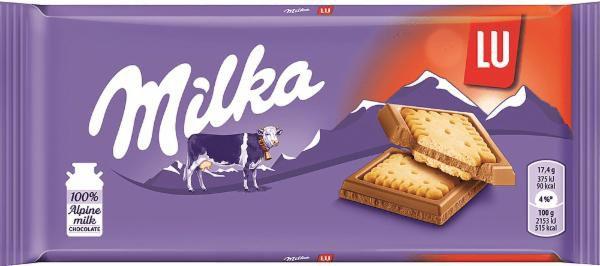 Imagem de Chocolate Ao Leite Com Biscoito Lu Milka Pacote 87g