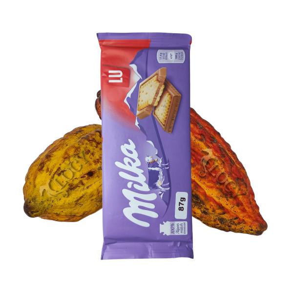 Chocolate ao leite com biscoito Milka & Lu 87g Importado Imagem de Chocolate ao leite com biscoito Milka & Lu 87g Importado