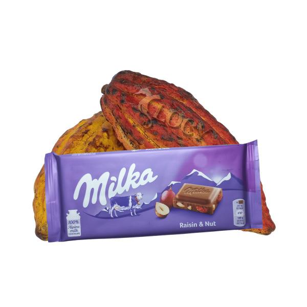 Imagem de Chocolate ao leite com passas e avelã Milka 100G Importado