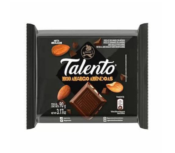 Imagem de Chocolate Ao Leite Talento Meio Amargo Amêndoas12X85Grgaroto