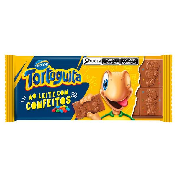 Chocolate Arcor Tortuguita ao Leite com Confeitos 80g Imagem de Chocolate Arcor Tortuguita ao Leite com Confeitos 80g