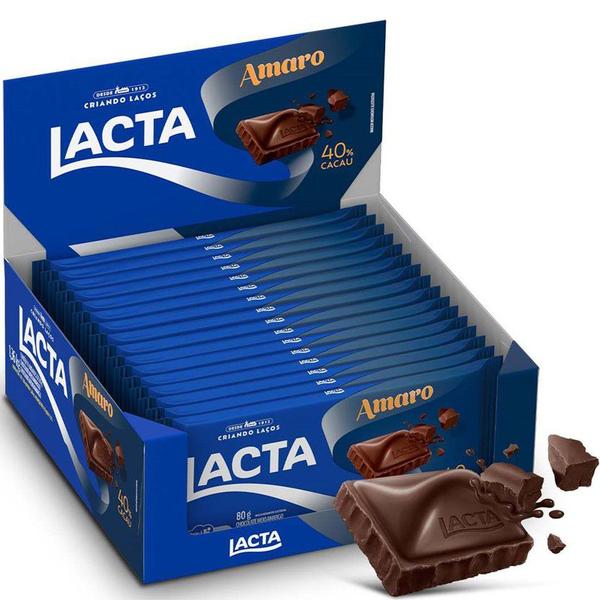 Imagem de Chocolate Barra Lacta 80g Amaro 17un