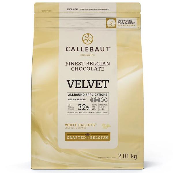 Imagem de Chocolate Belga Velvet White Callets 32% 2,01kg Callebaut