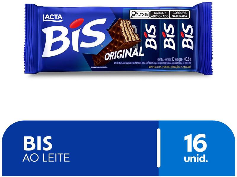 Chocolate Bis ao Leite 100,8g Lacta Imagem de Chocolate Bis ao Leite 100,8g Lacta