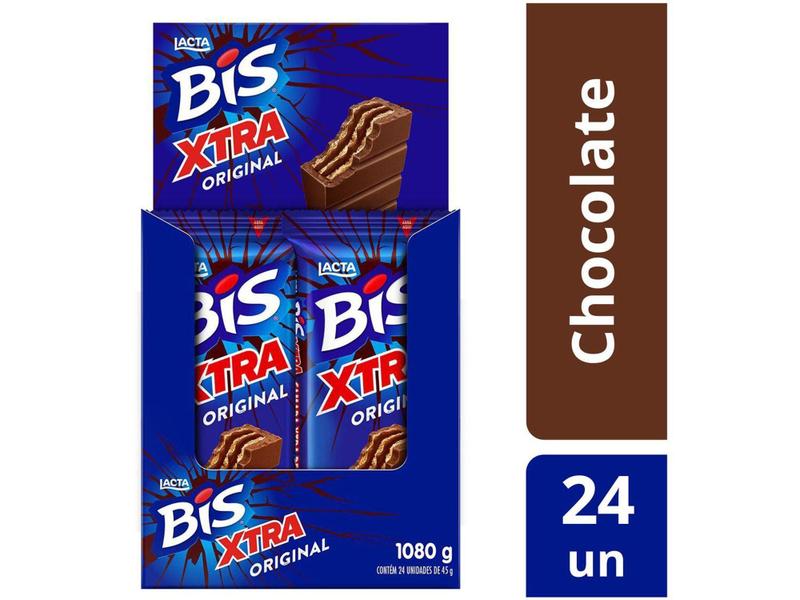 Imagem de Chocolate Bis Xtra ao Leite 45g 24 Unidades - Lacta