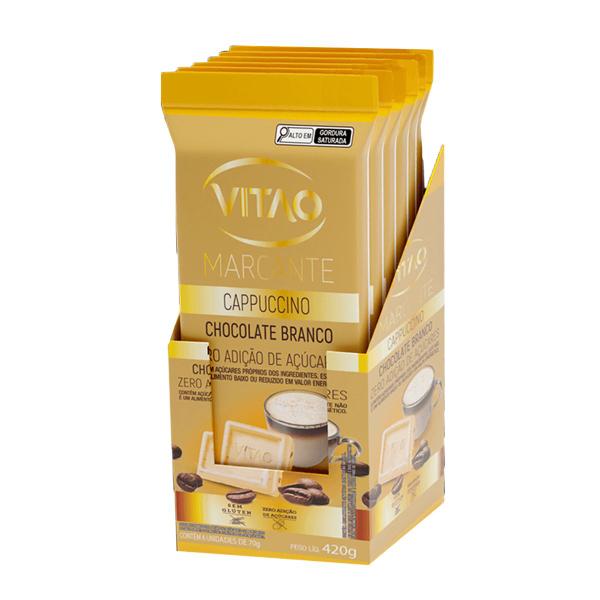 Imagem de Chocolate Branco Cappuccino Zero Adição De Açúcares 6 Unidades De 70g Cada Vitao