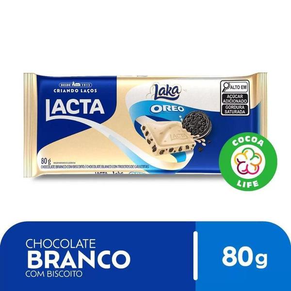 Imagem de Chocolate Branco Laka Oreo Lacta Barra 80G