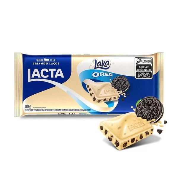 Imagem de Chocolate Branco Laka Oreo Lacta Barra 80G