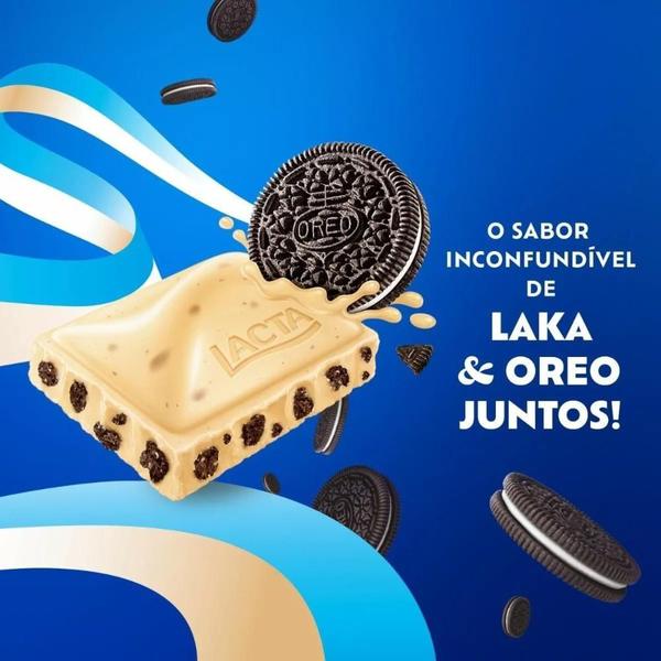 Imagem de Chocolate Branco Laka Oreo Lacta Kit 10 Barras De 80G